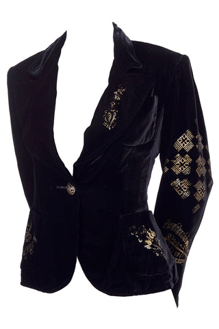 Christian Lacroix black velvet blazer jacket