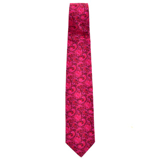 Hot pink embroidered silk vintage necktie by Christian Lacroix 