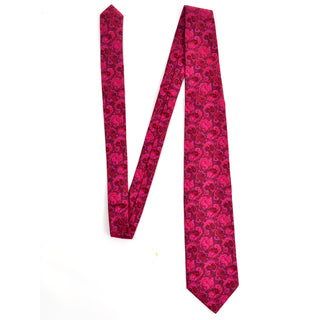 1980s pink silk vintage men's necktie by designer Christian Lacroix