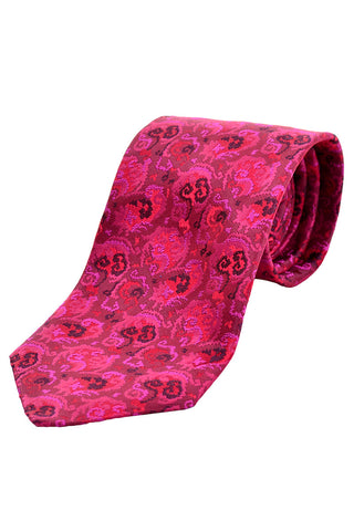 Vintage Christian Lacroix Pink and Red Silk men's necktie 1980s