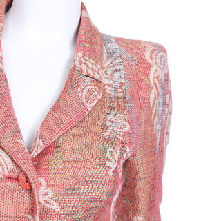 Vintage 1990s Christian Lacroix Rose Jacquard Blazer Style Jacket