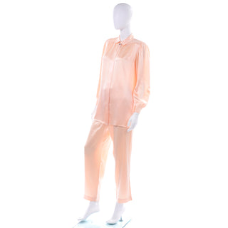Christian Dior Le Conaisseur Peach Silk Pajama Set