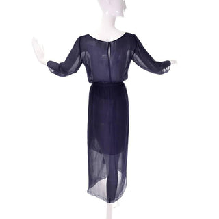 Sheer Christian Dior Paris Haute Couture vintage 2 piece dress 