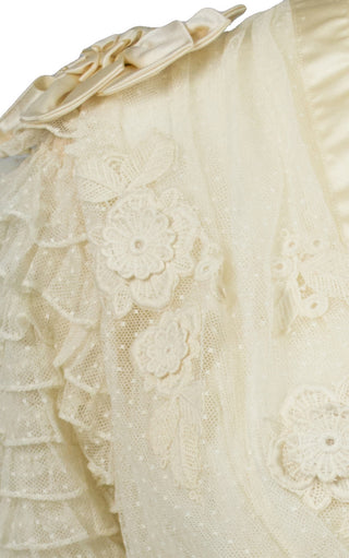 Edwardian Vintage Wedding Dress Antique Lace Applique and Veil SOLD - Dressing Vintage