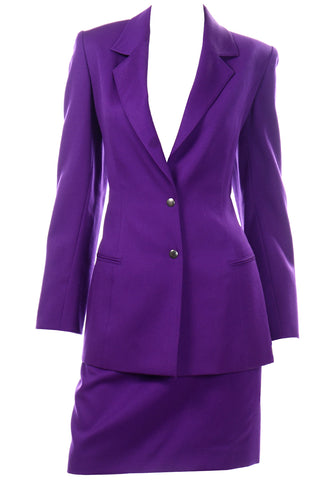 Vintage Claude Montana Purple Blazer Jacket and Skirt Suit