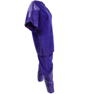 Vintage Purple Suede pantsuit size 6