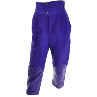 Claude Montana Vintage Purple Lambskin Suede Leather Pants & Top
