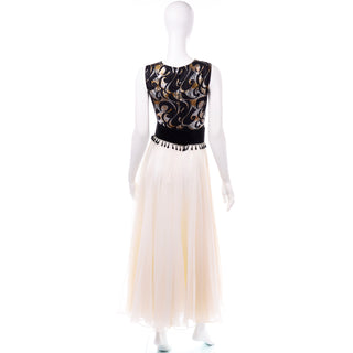 Clifton Wilhite Vintage Black & WHite evening gown dress