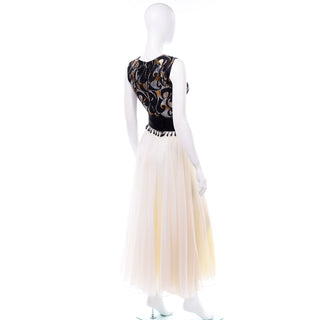 Sleeveless Clifton Wilhite Vintage Black & WHite evening gown