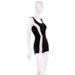 1950s Cole of California Black & White Vintage One Piece Swimsuit