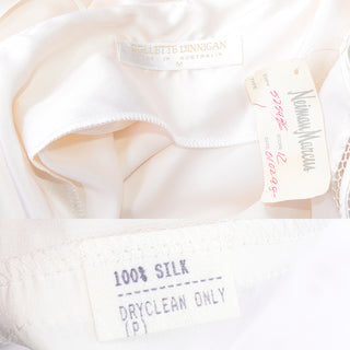 1990s Collette Dinnigan White Silk Nightgown w Cutouts Size Medium