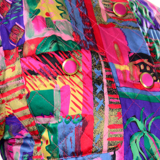 Antonette Franz Haushofer vintage 1980s silk colorful jacket abstract print