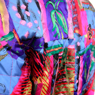 Antonette Franz Haushofer vintage 1980s silk colorful abstract print jacket