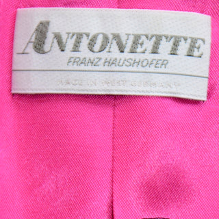 Antonette Franz Haushofer vintage 1980s silk colorful jacket pink lining