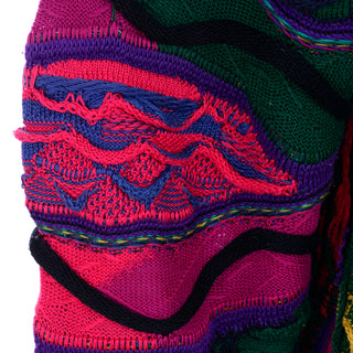 1990s Coogi Australia Textured Abstract Cotton Sweater