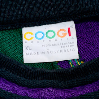 1990s Coogi Australia Textured Abstract Cotton Sweater