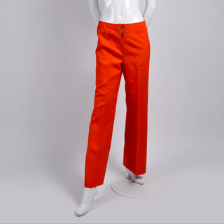 Courreges Orange Wool Pants Vintage Trousers
