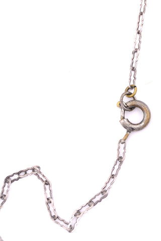 1930s vintage silver chain Crystal bead necklace