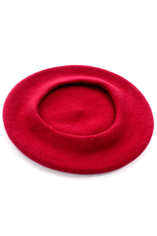 1990's Czech Raspberry Wool Vintage Beret Hat