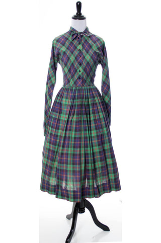 Rare Claire McCardell Little Traveler Townley vintage plaid dress - Dressing Vintage