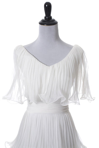Miss Elliette Vintage Dress White Layered Chiffon Ruffles - Dressing Vintage
