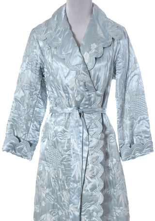 blue silk vintage robe 1940s