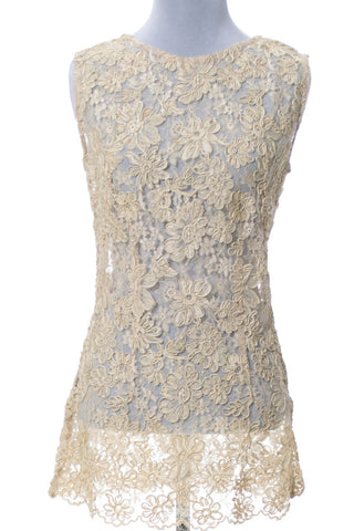 Exquisite Vintage Lace 1960s Sleeveless Top - Dressing Vintage