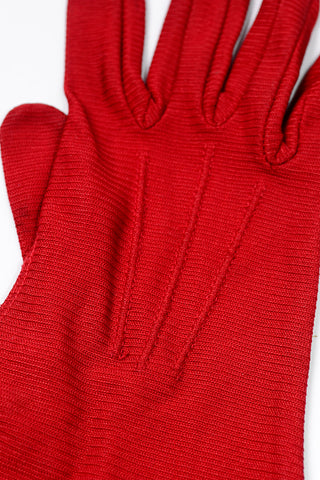 1920s La France Vintage Red Gauntlet Gloves 6