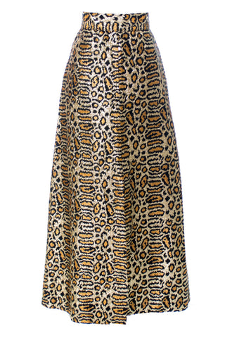Alice Vintage 1960s Metallic Leopard Print Maxi Skirt SOLD - Dressing Vintage