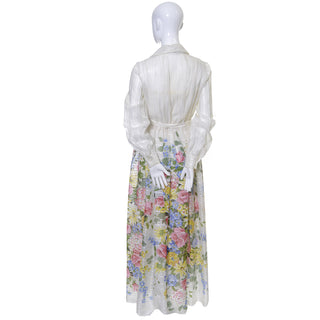 Dalani Vintage Dress Organza Floral 1970s As New