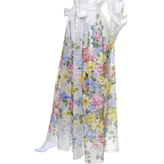 Dalani Vintage Dress Organza Floral 70s Maxi