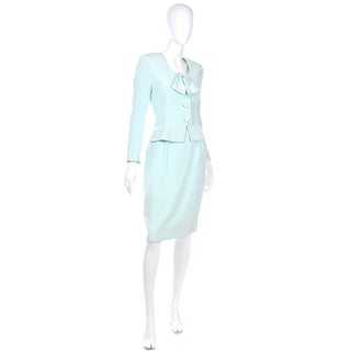 David Hayes Mint Green Skirt Suit with Bow- Modig