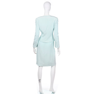 David Hayes Mint Green Skirt Suit Size 8 - Modig