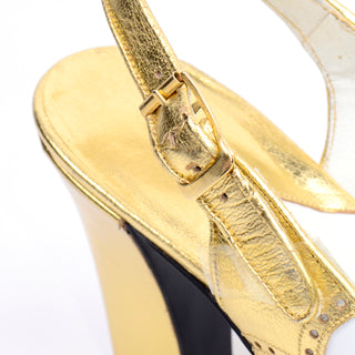 1970s Wing Tip gold heels