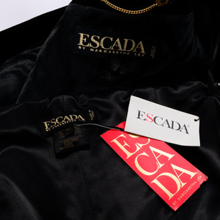 Deadstock Escada Margaretha Ley Beaded Black Velvet Evening Dress & Jacket w Sequins w tags