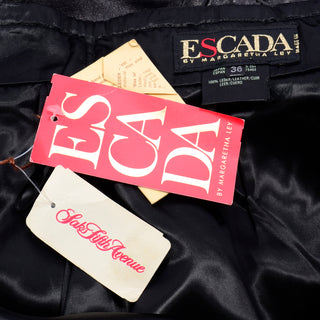 Escada Margaretha Ley Black Leather Tassel Skirt Deadstock New W Tags 36