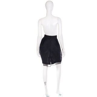 2000s Gianfranco Ferre Deadstock Vintage Black Silk Evening Skirt M