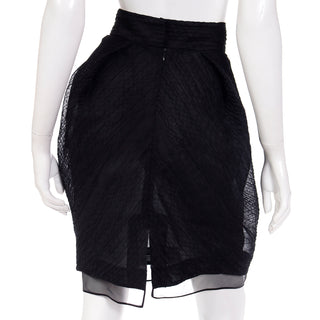2000s Gianfranco Ferre Deadstock Vintage Black Silk Evening Skirt Size Medium
