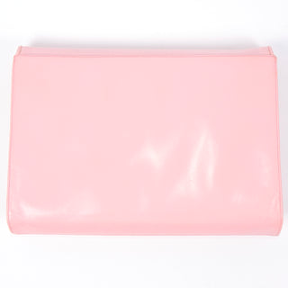 Deadstock Pink Leather Envelope Clutch handbag or Shoulder Bag w optional strap