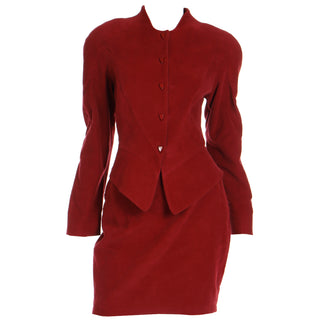 Thierry Mugler Activ Vintage Brick Red Deadstock Skirt & Jacket Suit W Tags