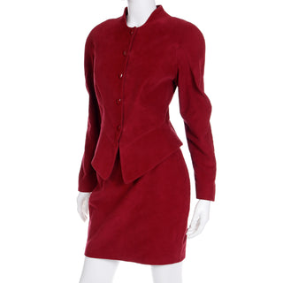 Vintage Thierry Mugler Brick Red Deadstock Skirt & Jacket Suit W Tags