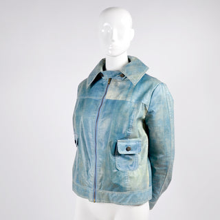 Waterproof plastic coated denim jacket