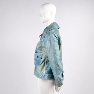 1980's coated denim bomber jacket