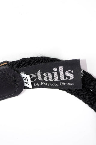 1990s Details By Patricia Green Black Cord Belt w/ Large Gold Toggle