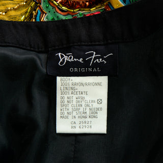 Diane Freis Beaded Jacket Colorful Baroque Print Vintage Swing Coat  Hong Kong