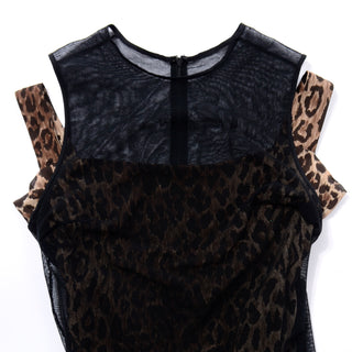 1990s Dolce & Gabbana Vintage Leopard Print Black Lace Evening Mini Dress Designer