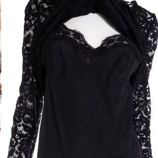 2000s Dolce & Gabbana Black Lace Long Sleeve Top Medium