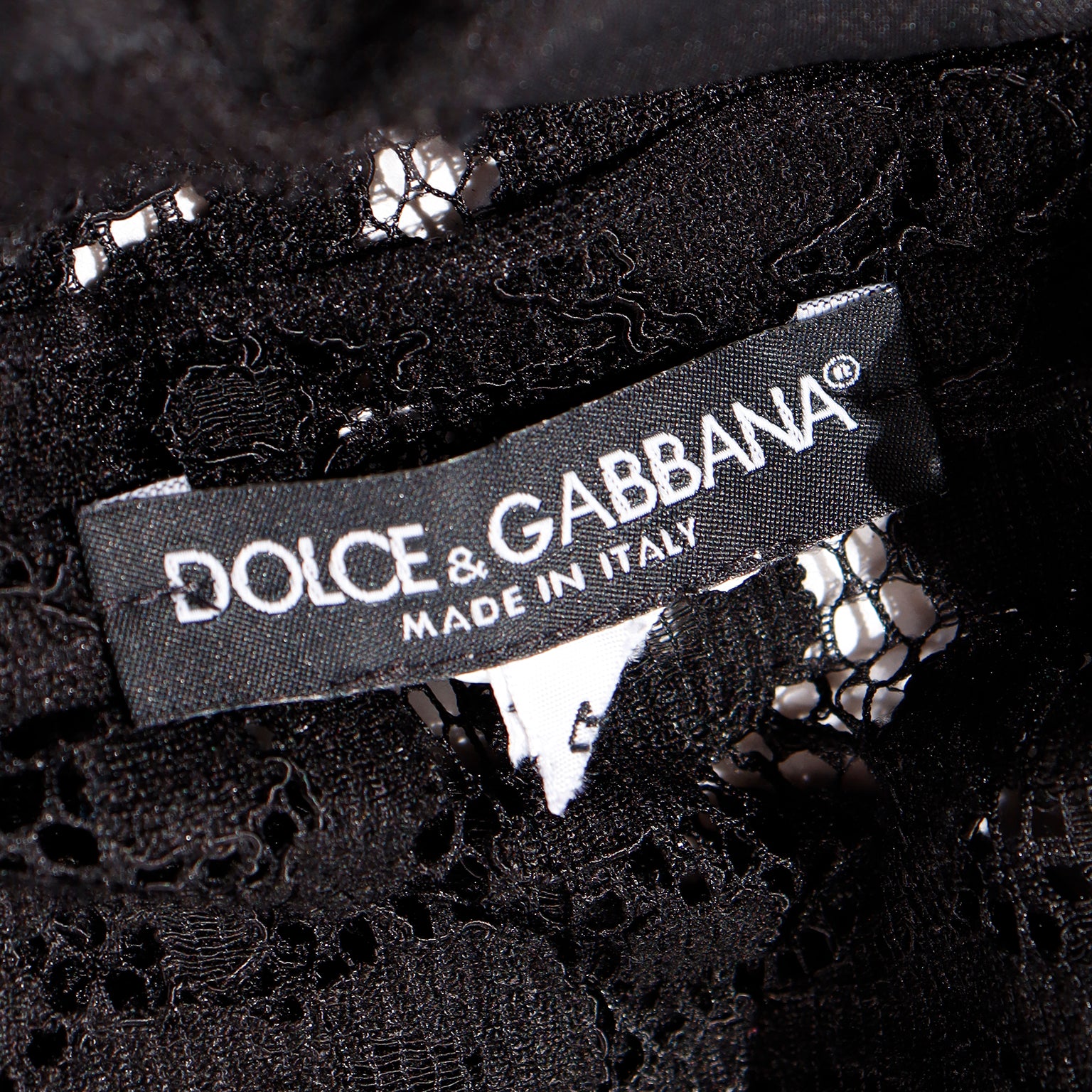 Dolce & Gabbana Black Lace Long Sleeve Top w Built in Camisole – Modig