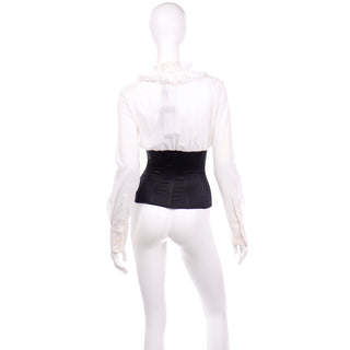 Deadstock Dolce & Gabbana Top Black and White Ruffle Corset Blouse with tags