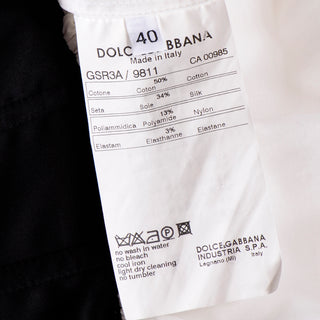 Dolce & Gabbana Top Black and White Ruffle Corset Blouse cotton silk blend